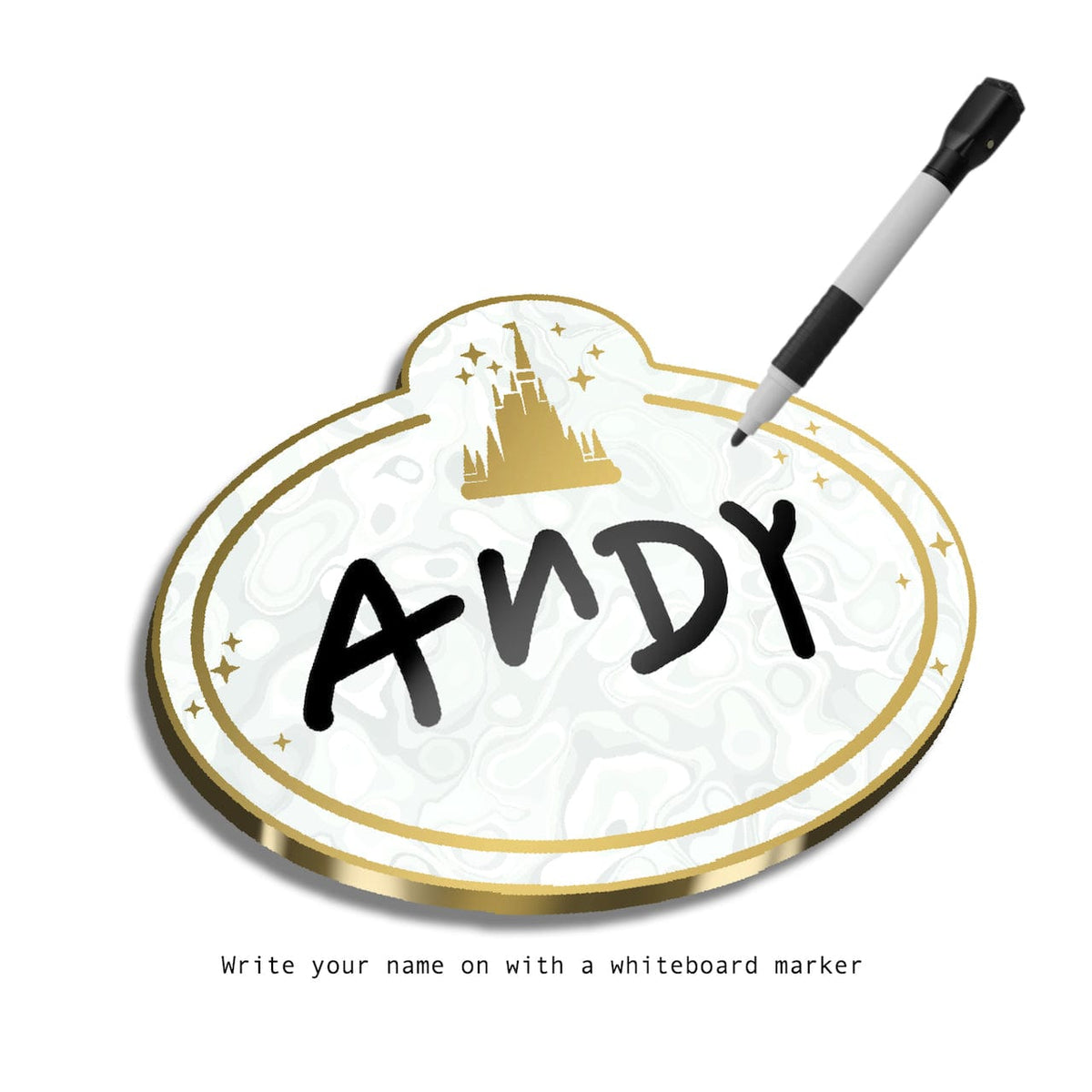 Theme Park Name Tag enamel pin, gold plating