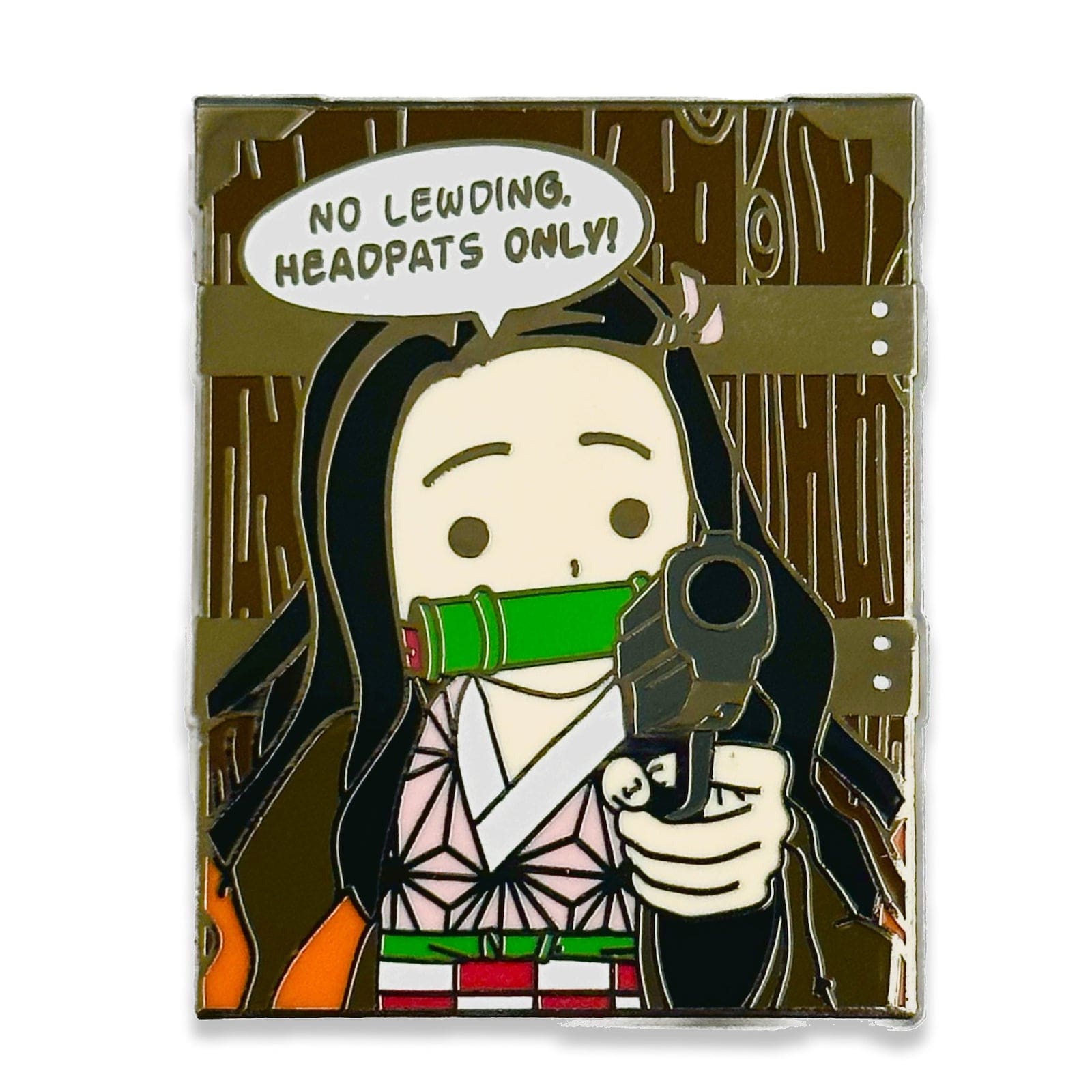 Pinbuds Enamel pin No lewding head pats only (Nezuko meme) pin