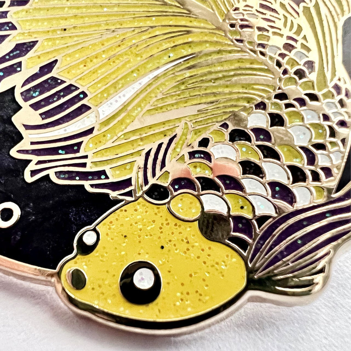 Non-Binary Scales Fish enamel pin, gold plating
