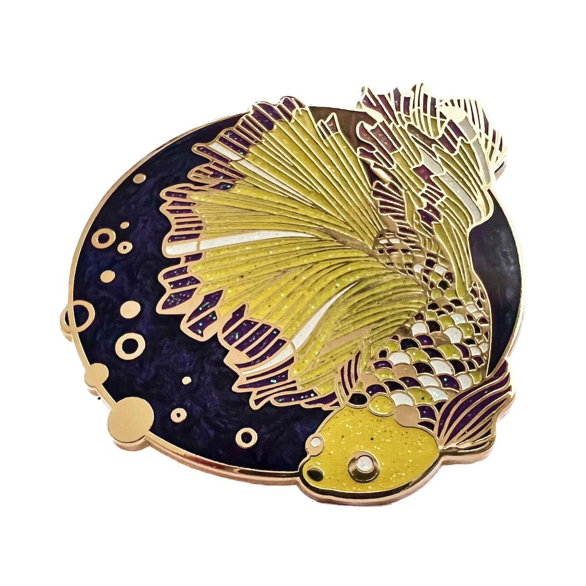 Non-Binary Scales Fish enamel pin, hard enamel