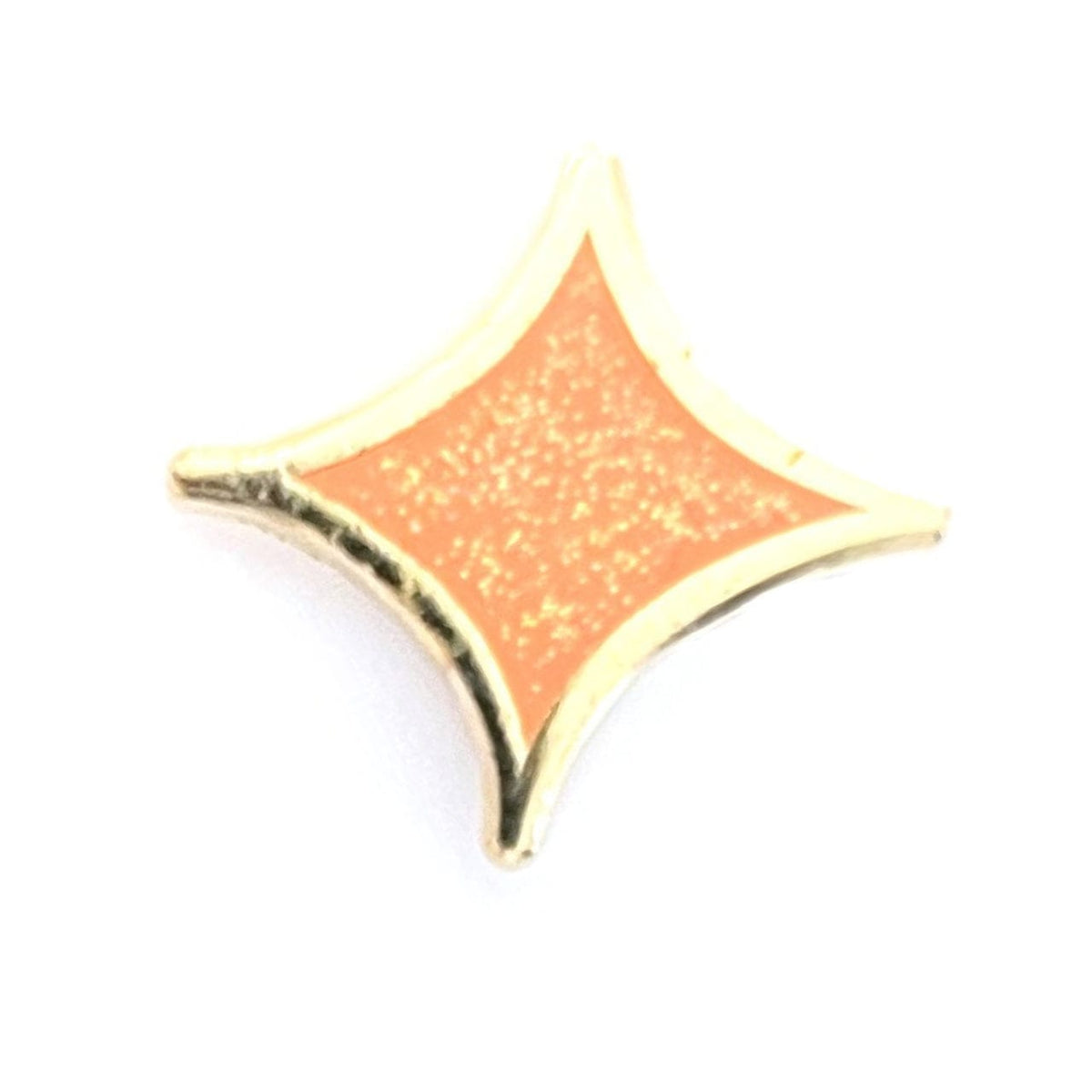Orange Glitter Star enamel pin by Pinbuds