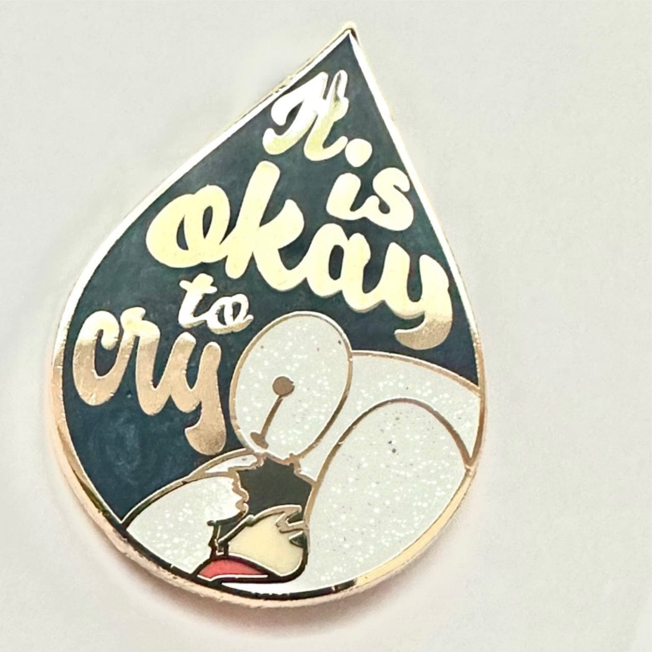 Pinbuds Enamel Pin (patreon) Crying big hero pin "It's okay to cry, crying is a natural response to pain."