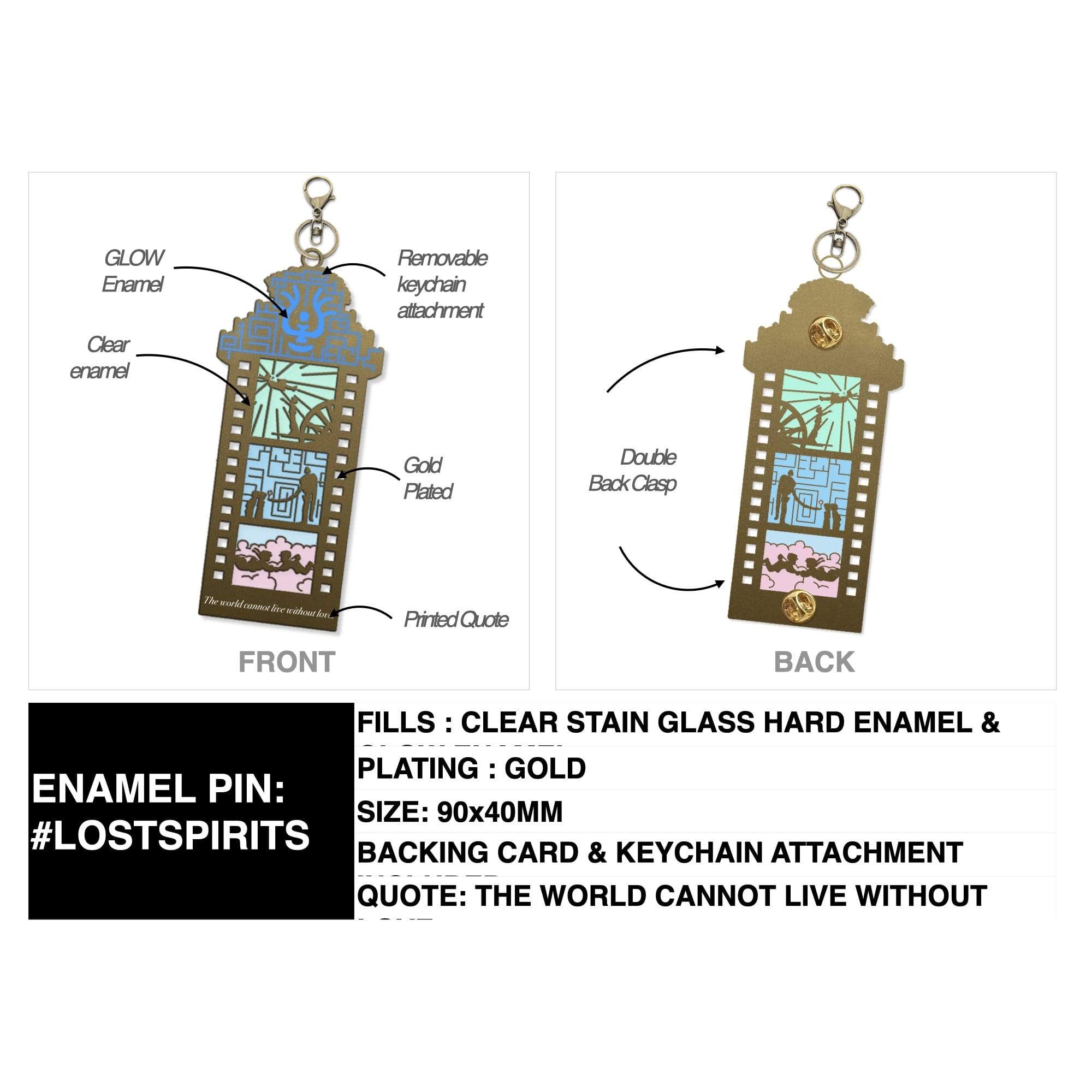 pinbuds Enamel Pin (patreon) "Magic Spirits" Film Strip Pin (stainglass)