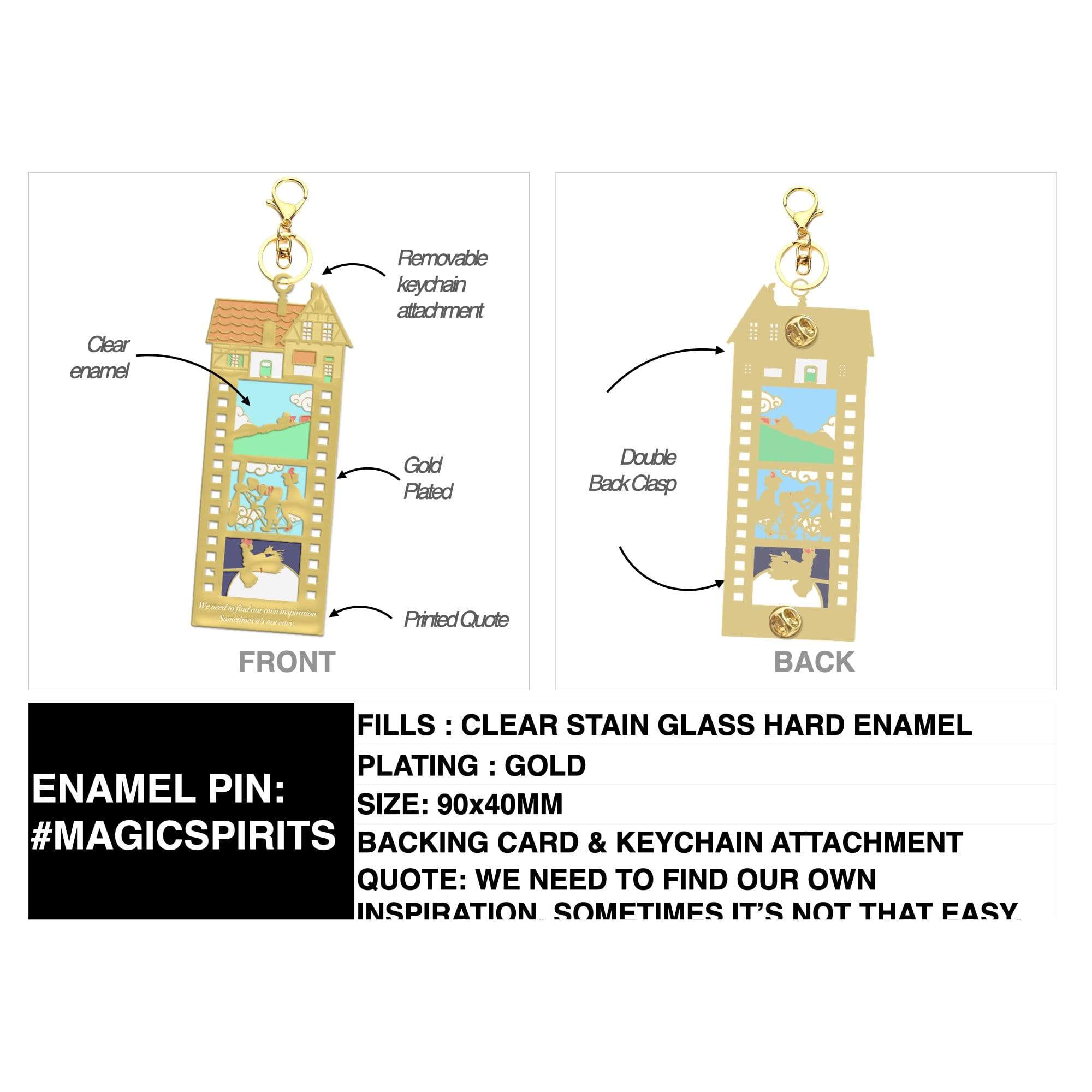 pinbuds Enamel Pin (patreon) "Magic Spirits" Film Strip Pin (stainglass)