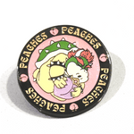 Peaches Bowser enamel pin, black plating