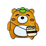 Persimmon Bear Mascot enamel pin by Pinbuds