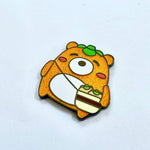 Persimmon Bear Mascot enamel pin, hard enamel
