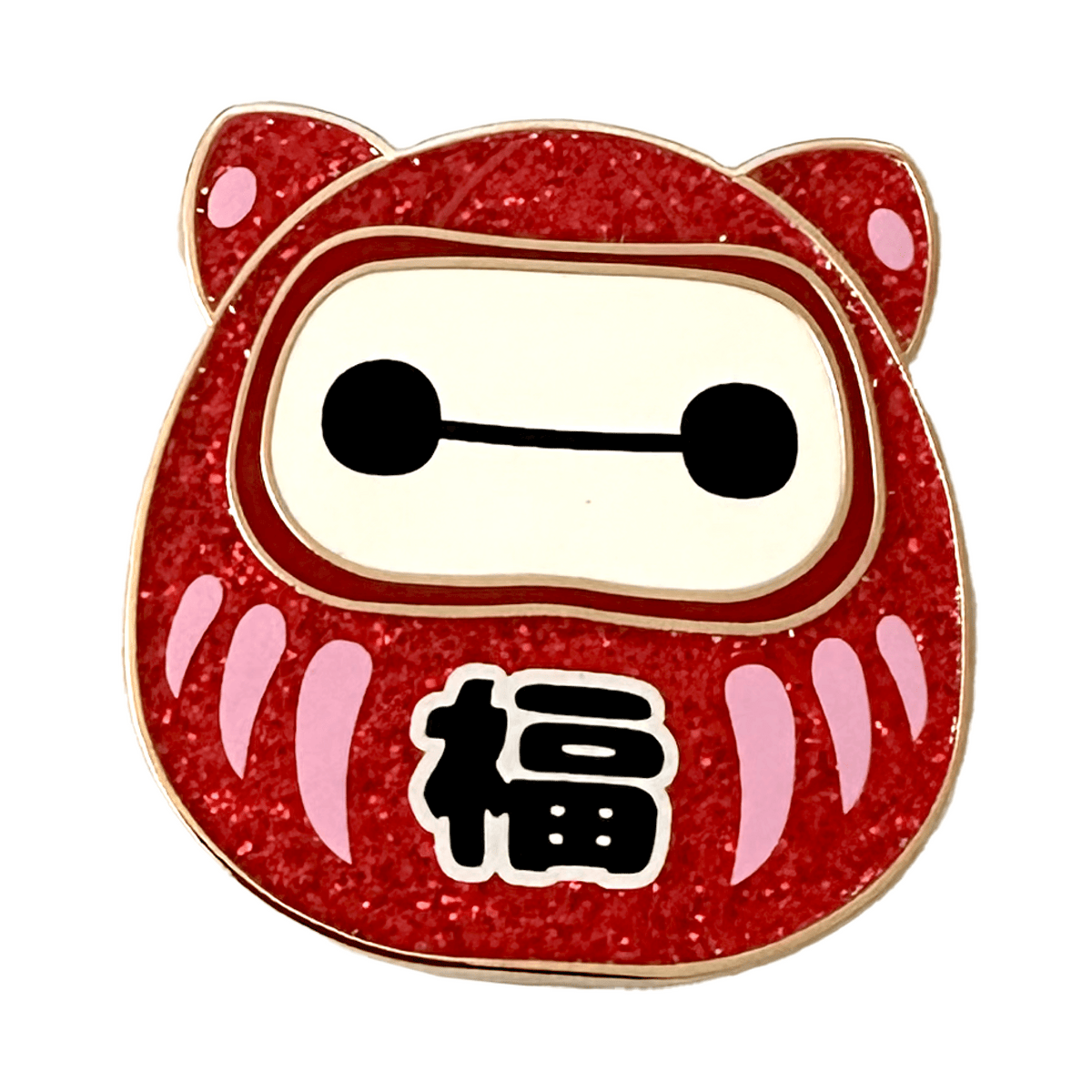 Good Luck Hero Daruma enamel pin by Pinbuds