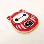 Good Luck Hero Daruma enamel pin, gold plating
