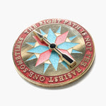 Spinning Compass enamel pin, gold plating