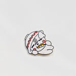 Ramen Dog Mascot enamel pin, black plating