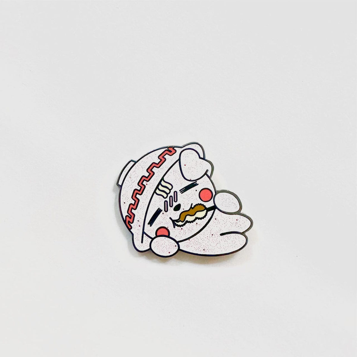 Ramen Dog Mascot enamel pin, black plating