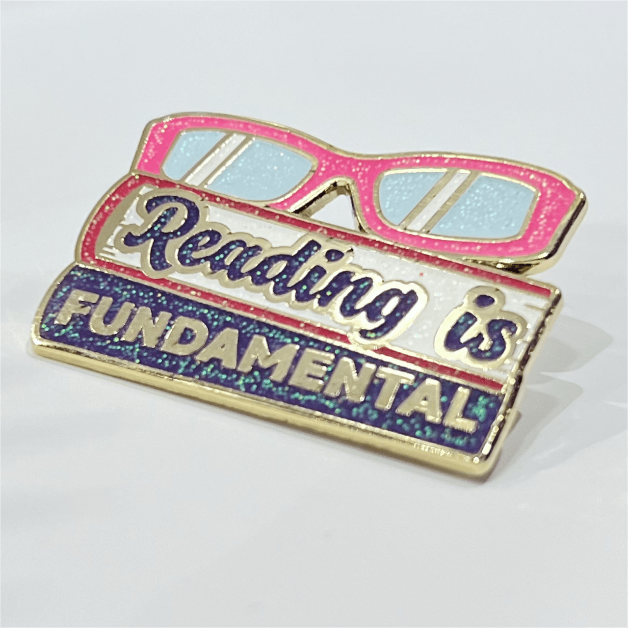 pinbuds Enamel pin Reading is fundamental pin