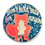 Red Panda "Don't Hold Back" Quote enamel pin by Pinbuds