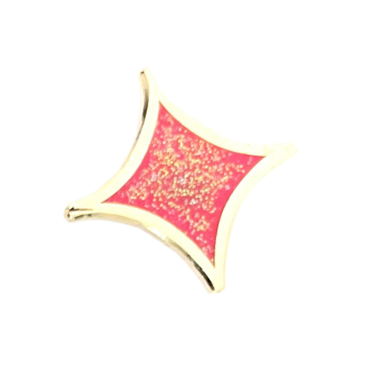 Red Glitter Star enamel pin by Pinbuds