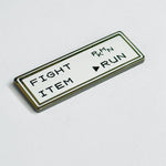 Run From the Fight enamel pin, black plating