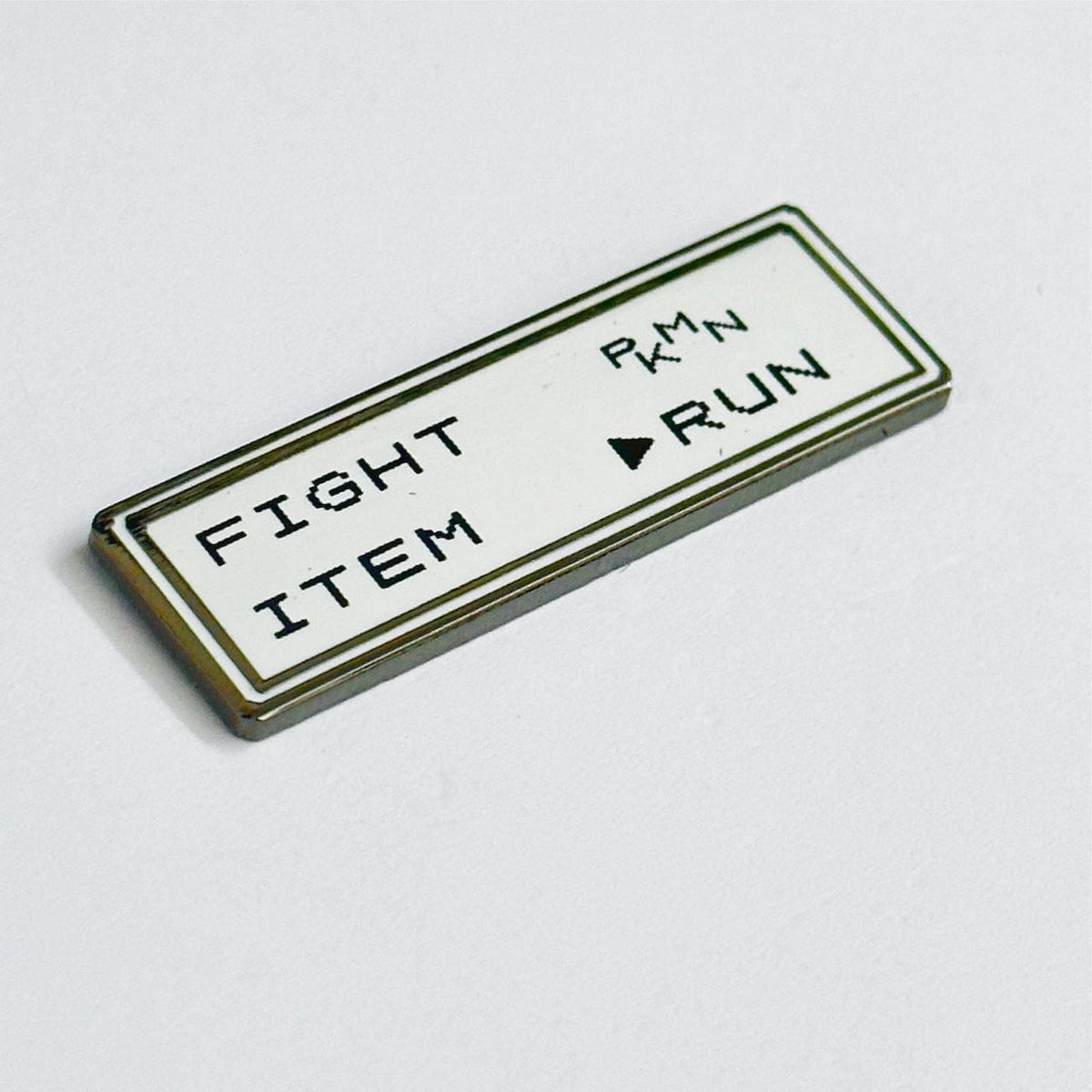 Run From the Fight enamel pin, black plating