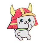 Samurai Cat Mascot enamel pin by Pinbuds