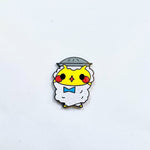 BBQ Lamb Mascot enamel pin, black plating