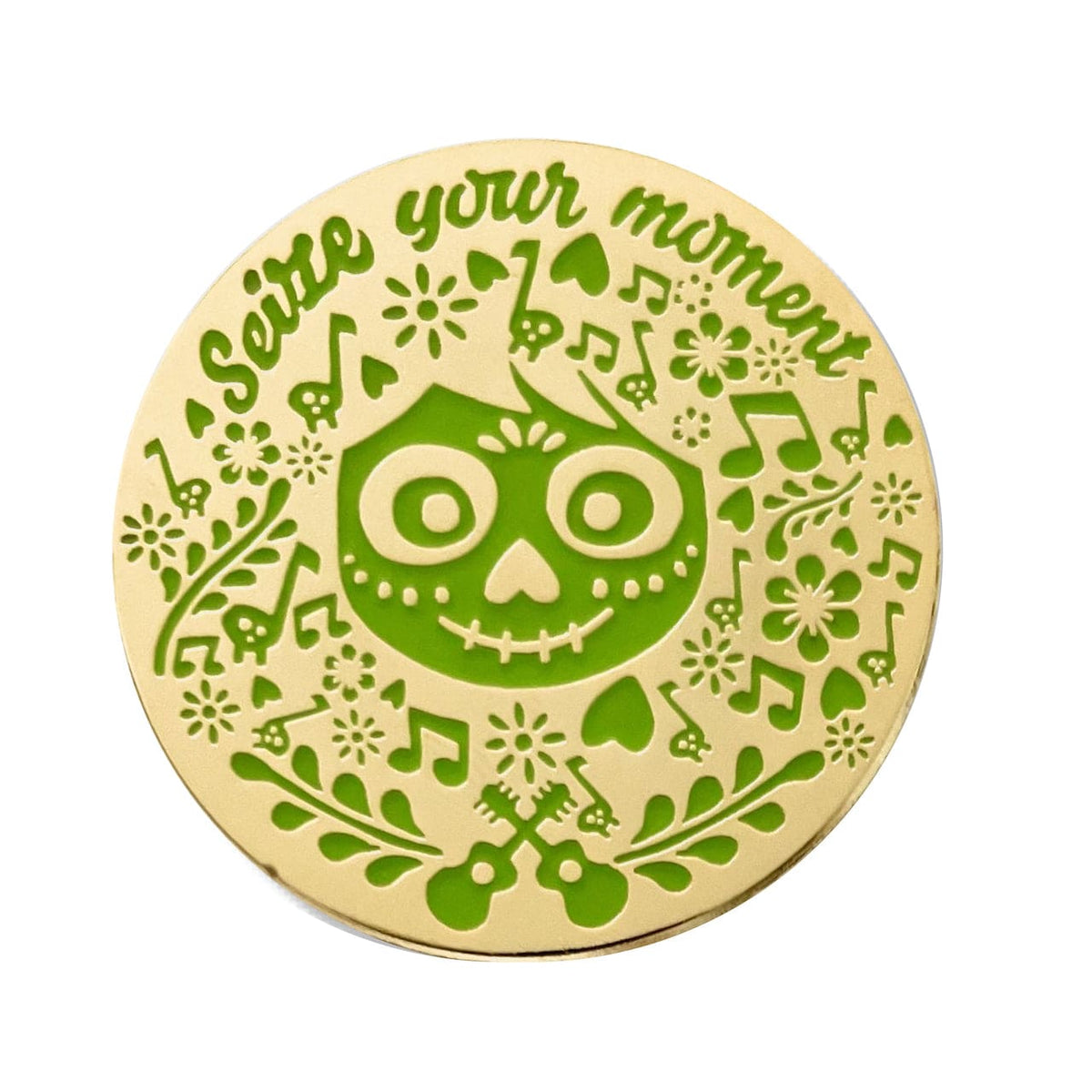 Seize Your Moment enamel pin, hard enamel