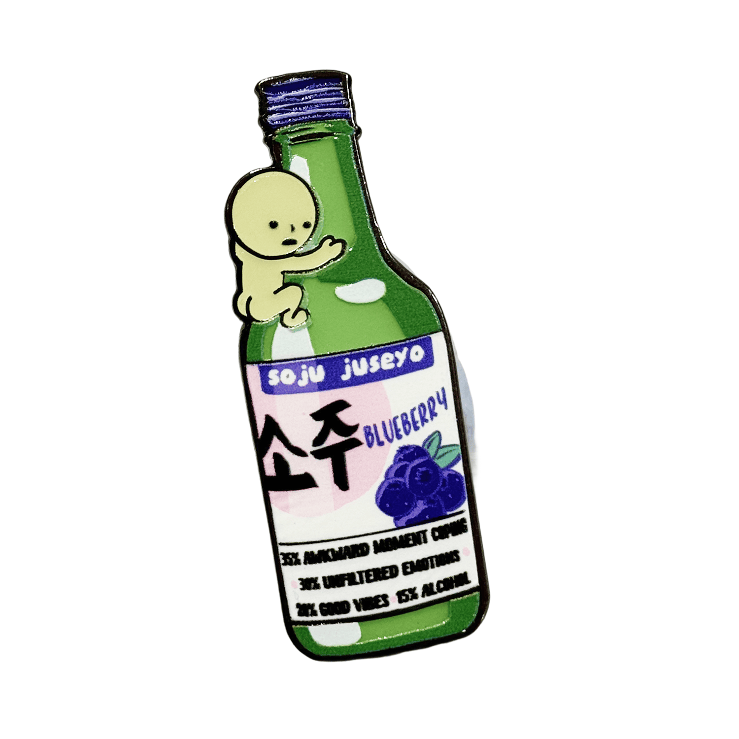 Soju Blueberry enamel pin by Pinbuds