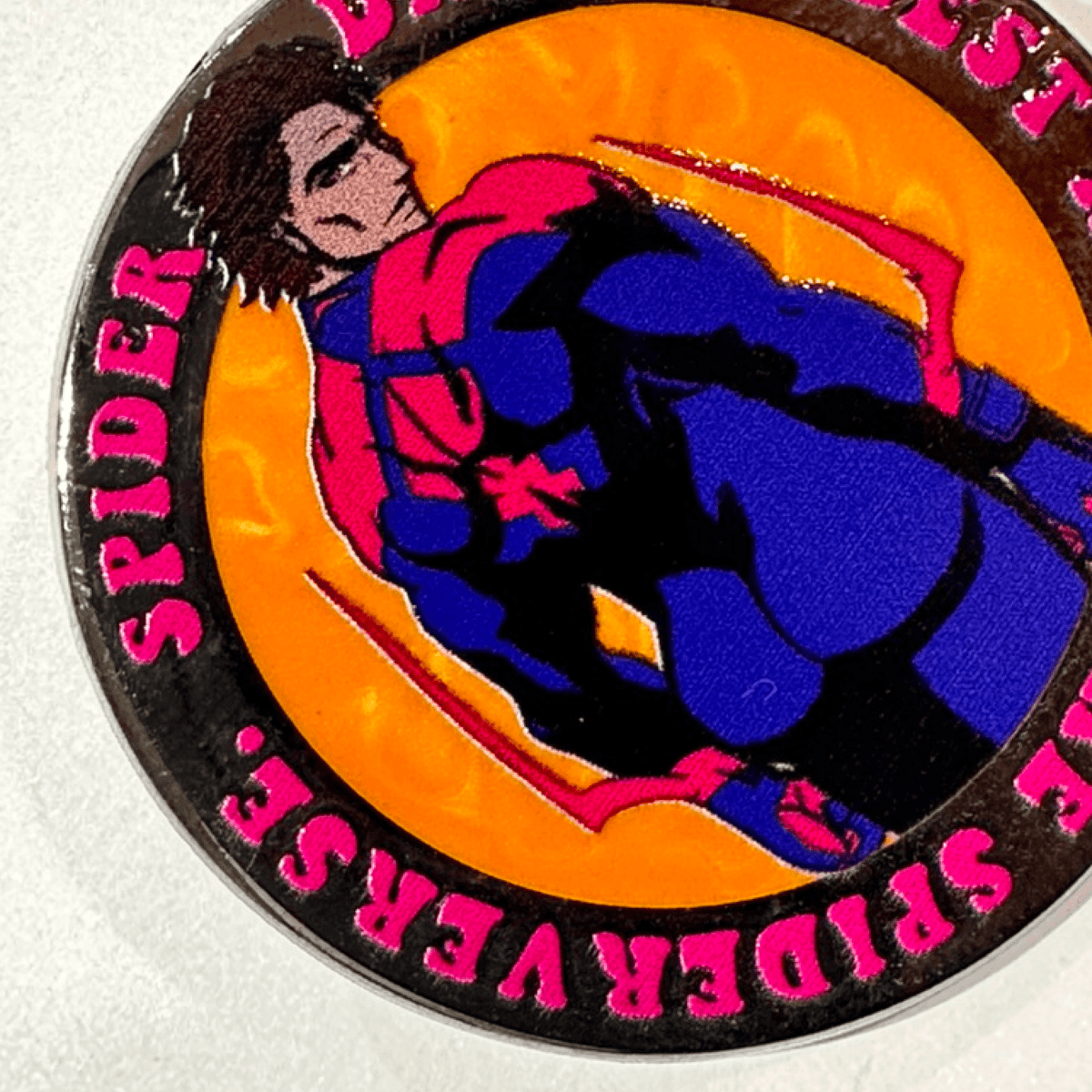 Spider Daddy enamel pin, black plating