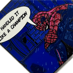 I Handled It Like a Champ Spider enamel pin, black plating
