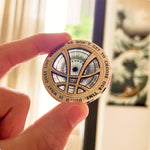 Strange Hero enamel pin, gold plating