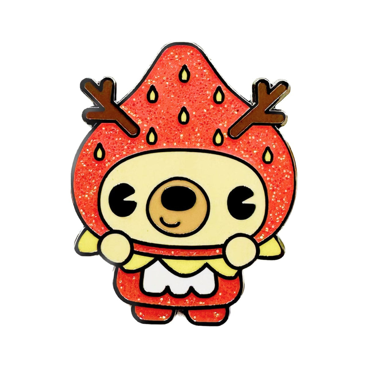 Strawberry Deer Mascot enamel pin by Pinbuds