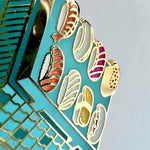 Sushi Bar Isometric enamel pin, pearlescent