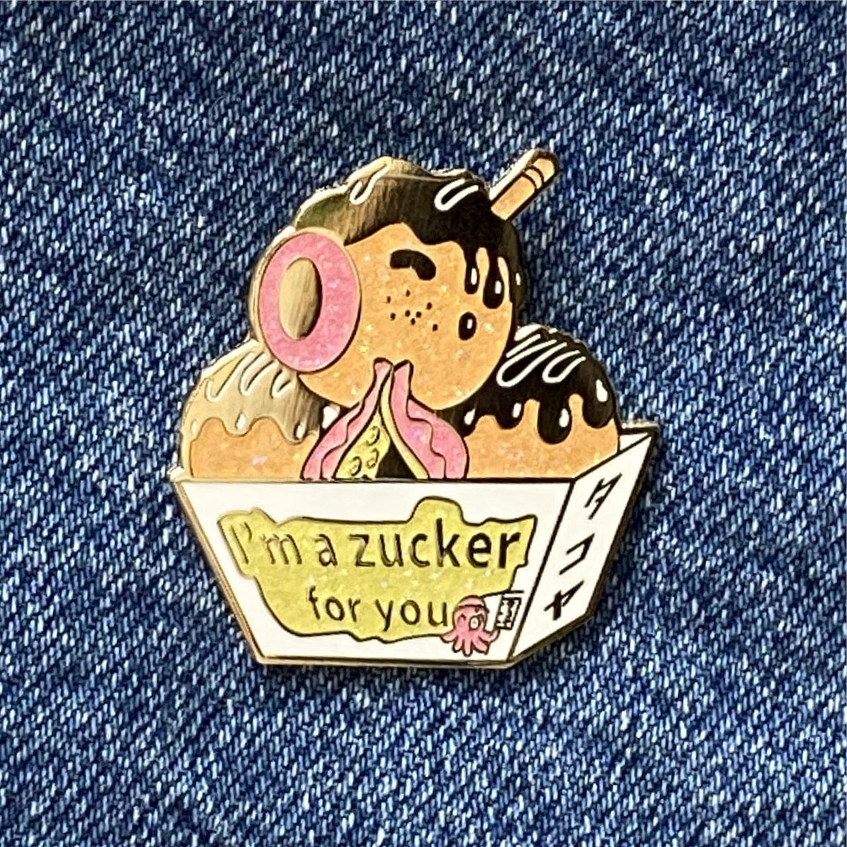 Takoyaki Animal X enamel pin, hard enamel