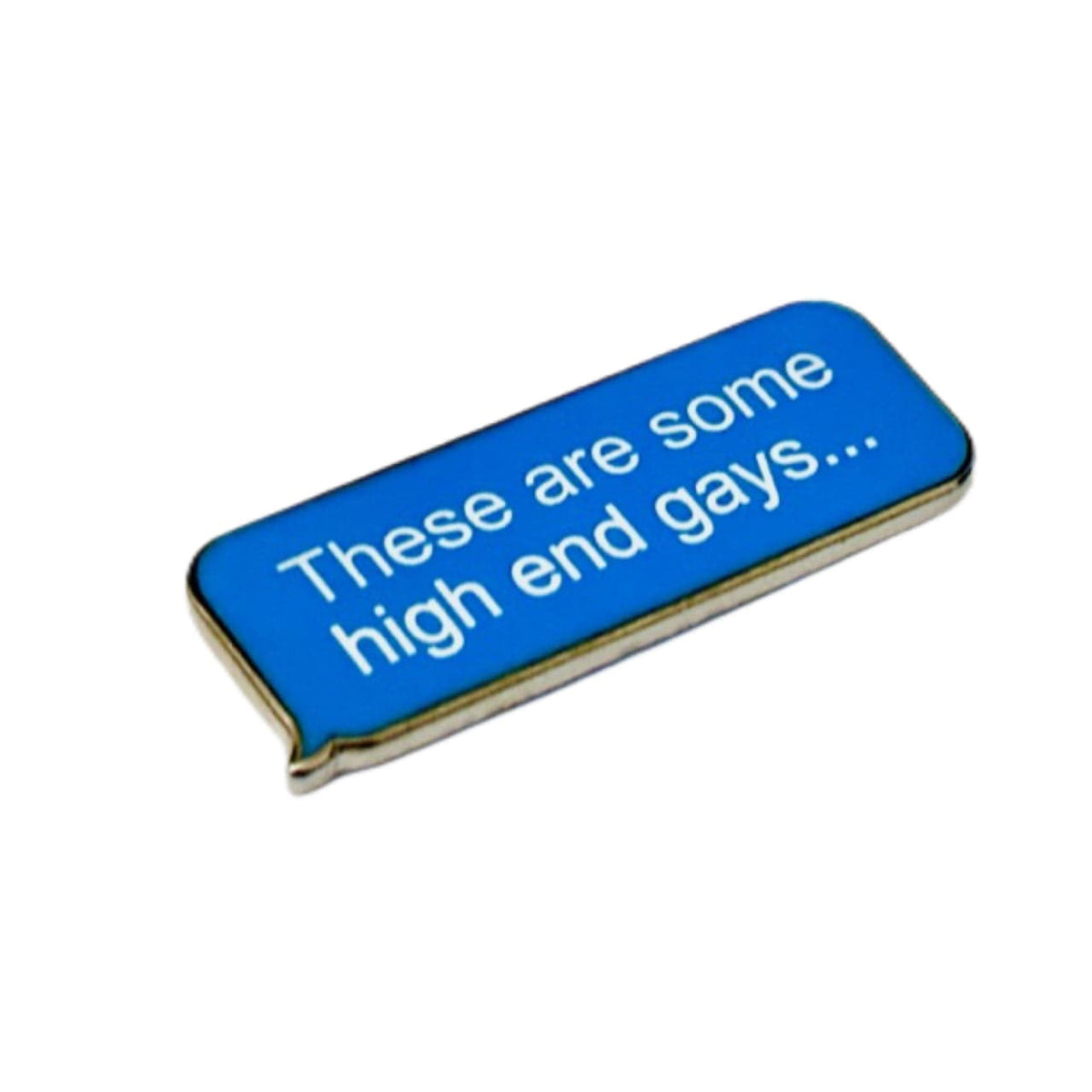 These Are Some High End Gays enamel pin, silver plating