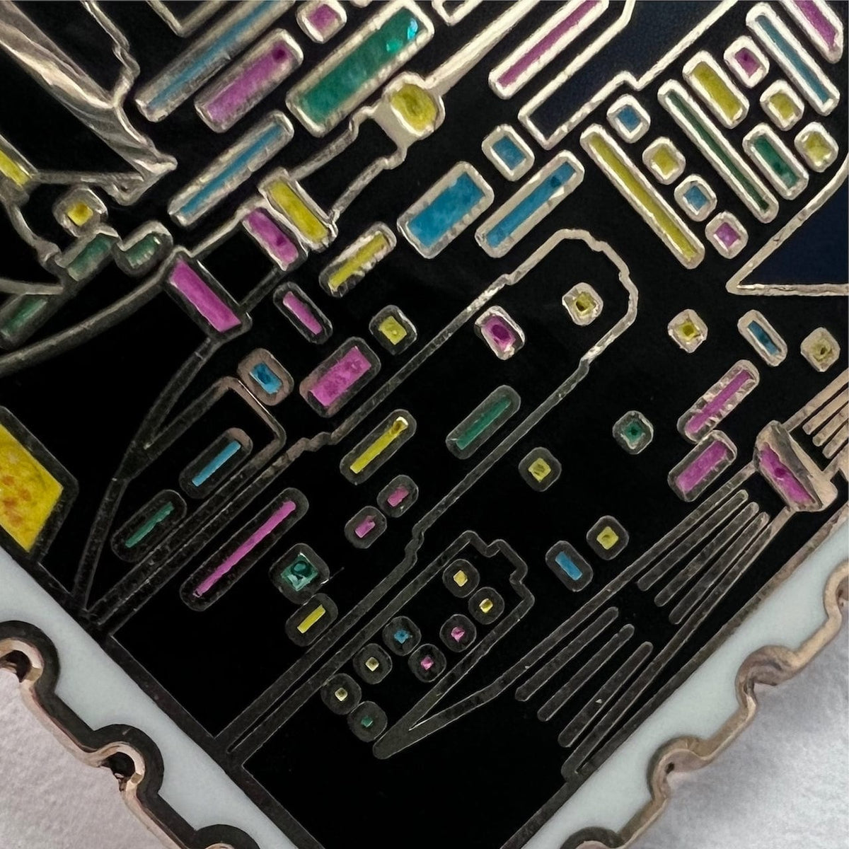 Tokyo Nights Stamp enamel pin, pearlescent