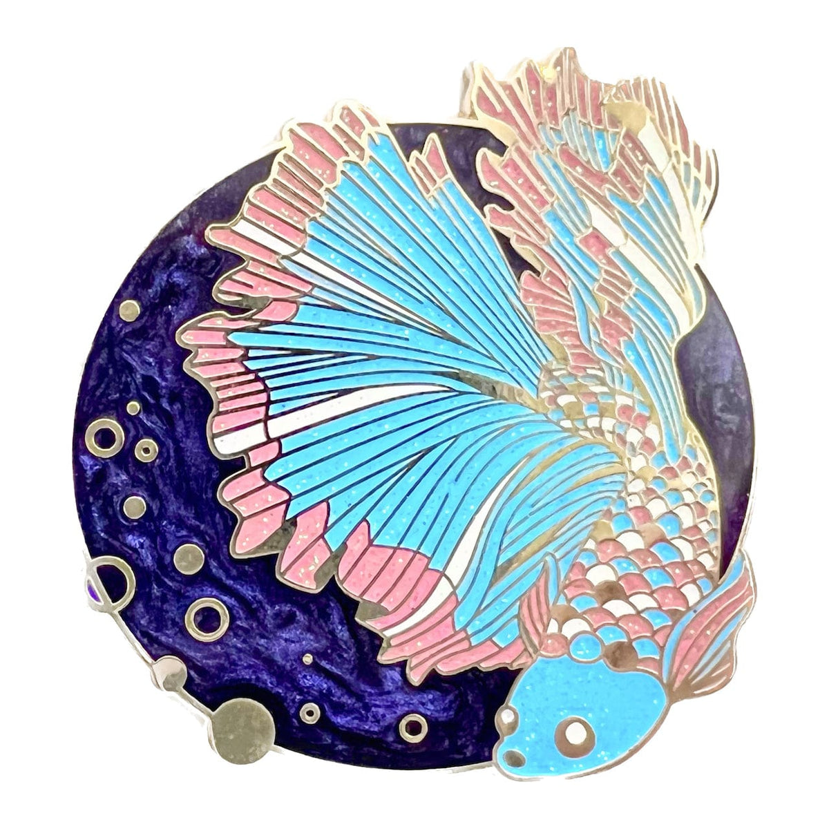 Transgender Scales Fish enamel pin by Pinbuds