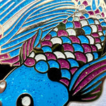 Transgender Scales Fish enamel pin, white plating