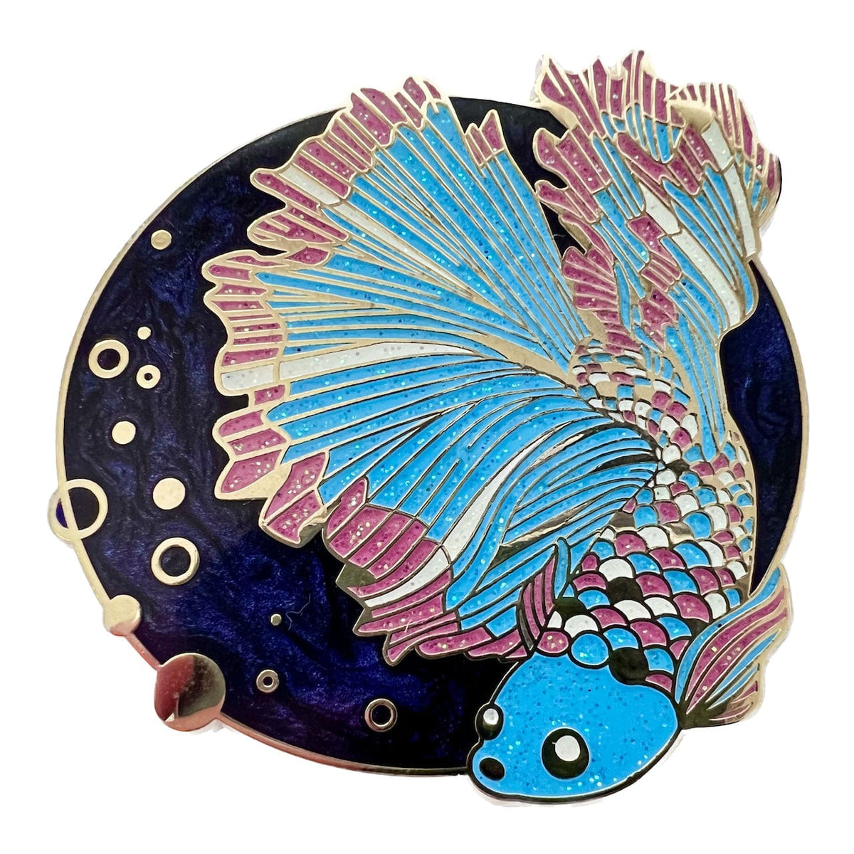 Transgender Scales Fish enamel pin, hard enamel
