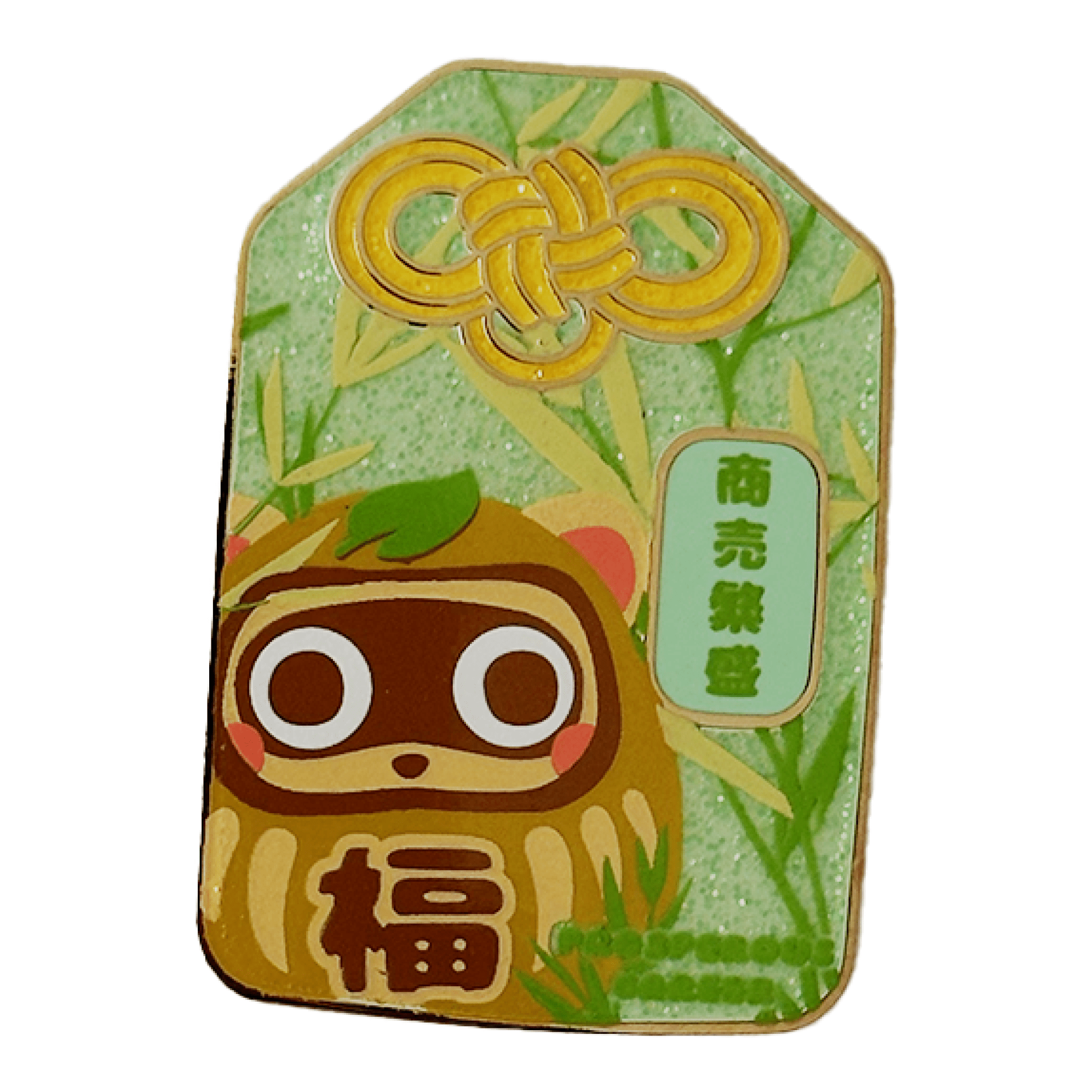 Pinbuds Enamel pin Triple Good Luck Tanuki Daruma Omamori Pin