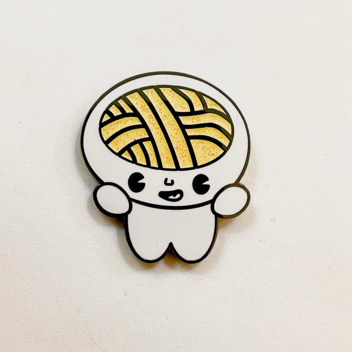 Udon Noodle Boy Mascot enamel pin, black plating
