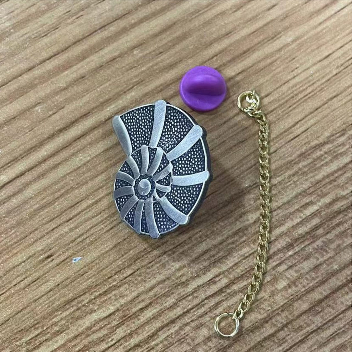 Ursula Shell Necklace enamel pin, hard enamel