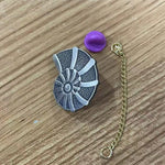 Ursula Shell Necklace enamel pin, hard enamel