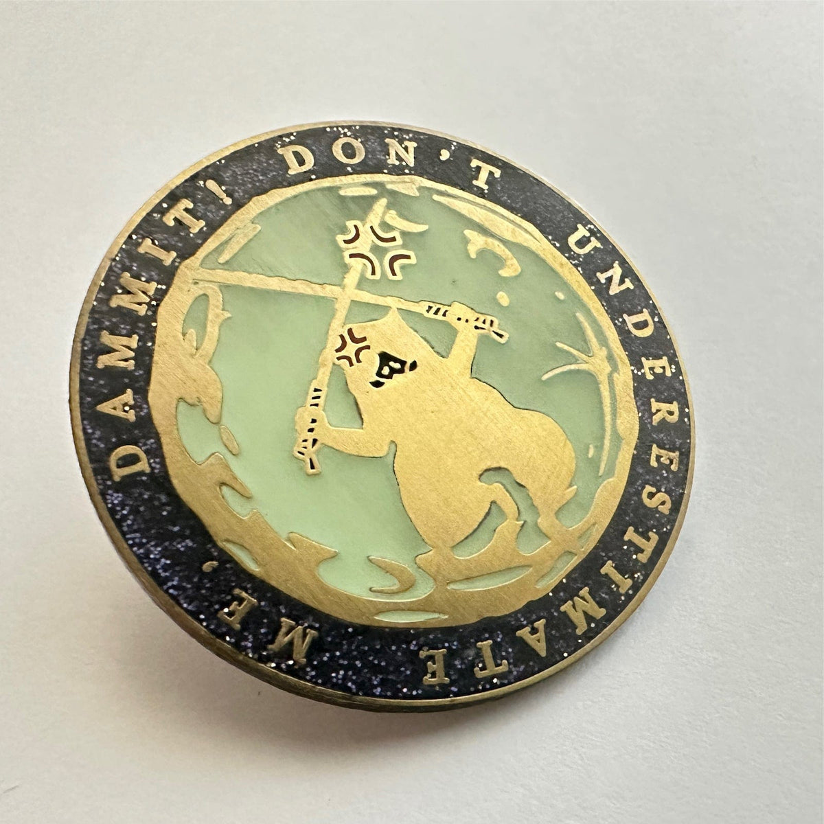Wind Breathing Demon Warrior enamel pin, glow in the dark