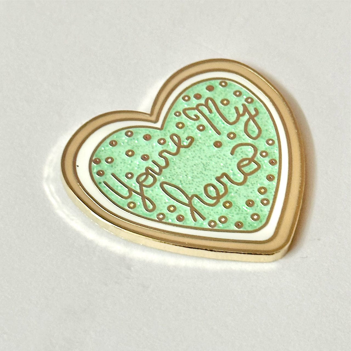 You're My Hero Cookie Medal enamel pin, gold plating