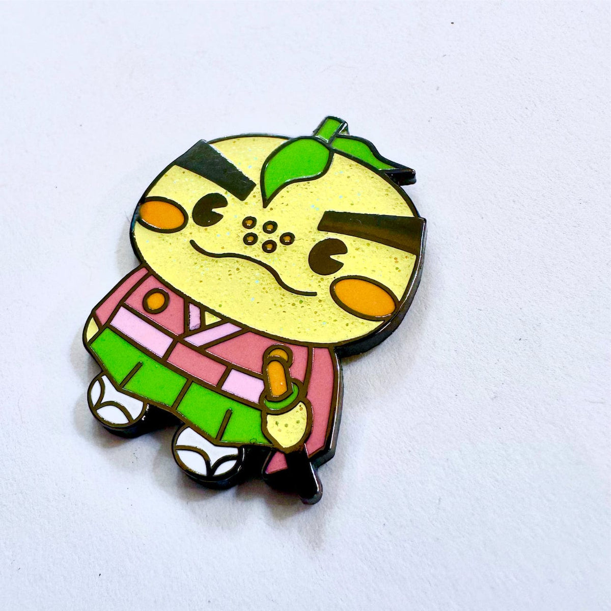 Yuzu Samurai Mascot enamel pin, hard enamel