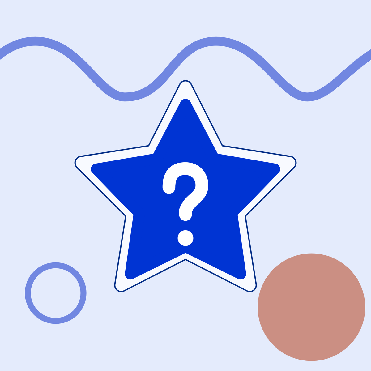 Mystery Pin by Pinbuds: an enamel pin shaped like a star with a big question mark, design picked at random