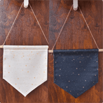 Pin Display Banner with Wood Hanger - Navy Sky, designed in Sydney