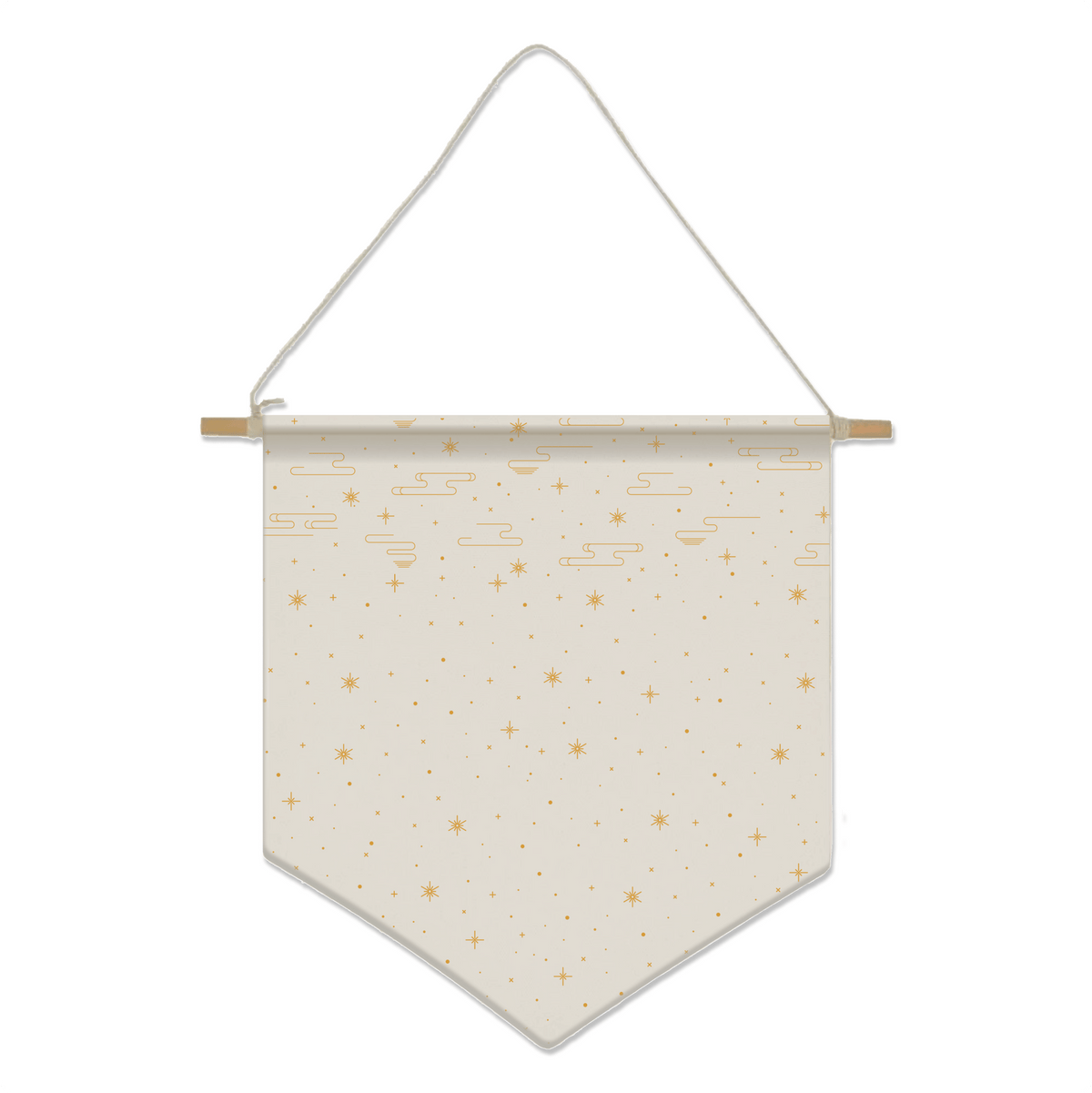 Pin Display Banner with Wood Hanger - White Sky, designed in Sydney