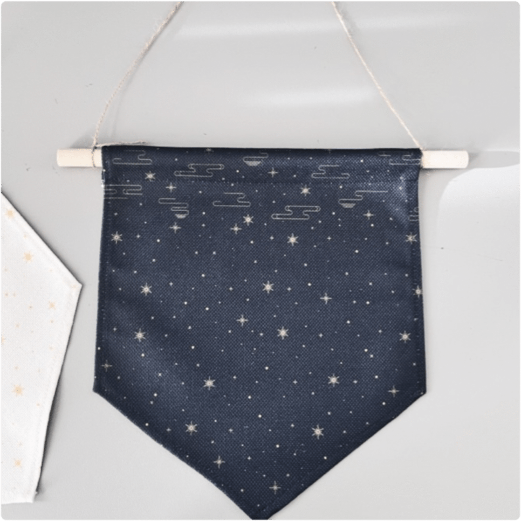 pinbuds Pin Display Pin Display Banner with Wood Hanger - Navy Sky