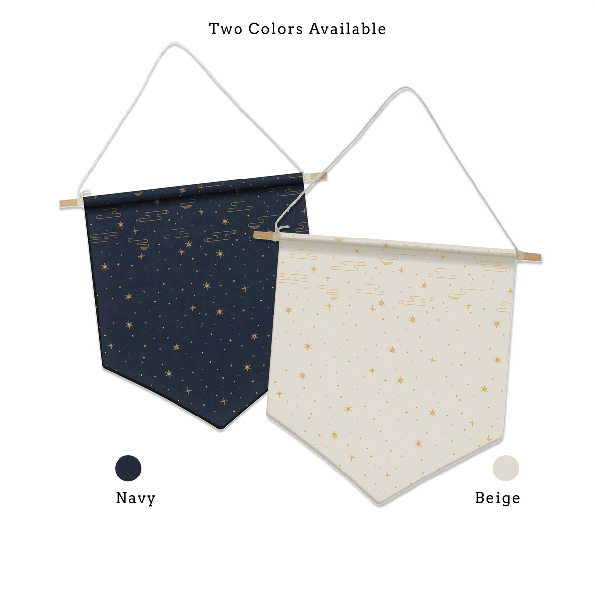 Pin Display Banner with Wood Hanger - White Sky, designed in Sydney
