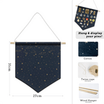 Pin Display Banner with Wood Hanger - White Sky, designed in Sydney