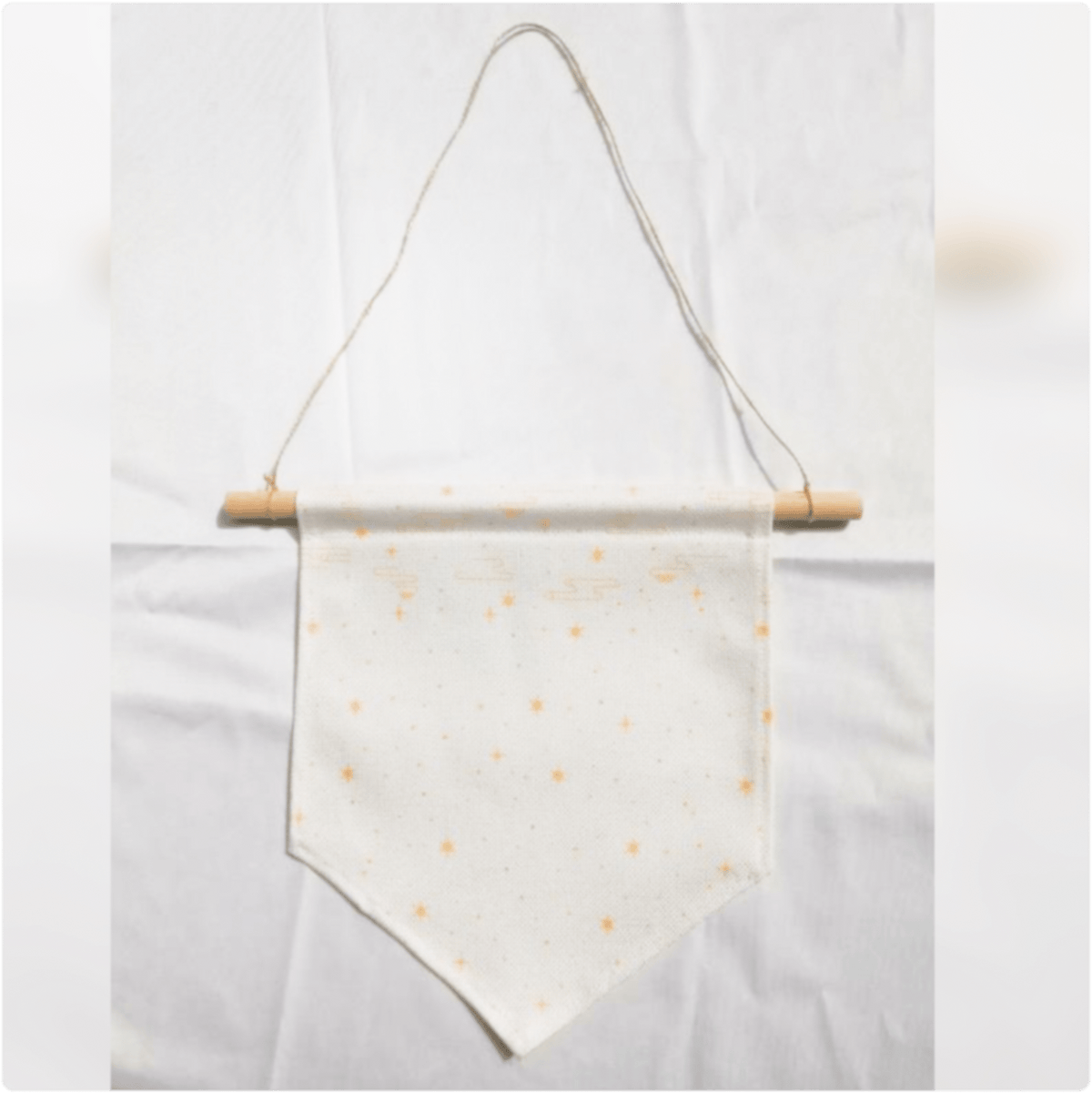 Pin Display Banner with Wood Hanger - White Sky, designed in Sydney